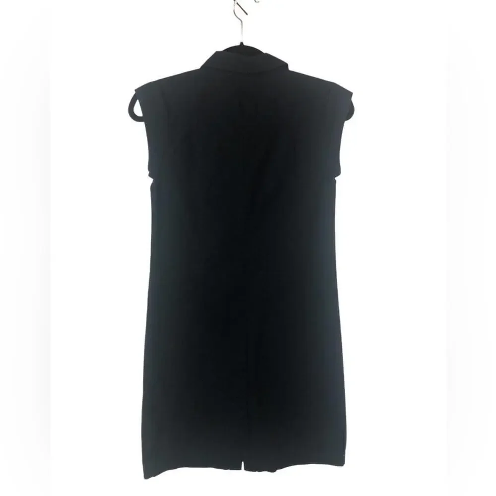 Michael Kors Navy Shirt Dress Cap Sleeve Very Straight Fit Classic Color